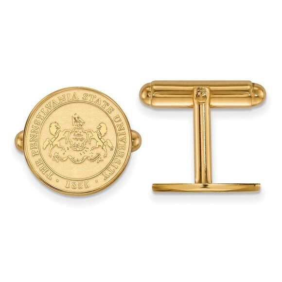 14k Gold Plated Silver Penn State University Crest Cuff Links